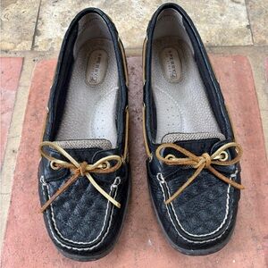 Women’s Black Leather Sperry Top-Sider Shoe